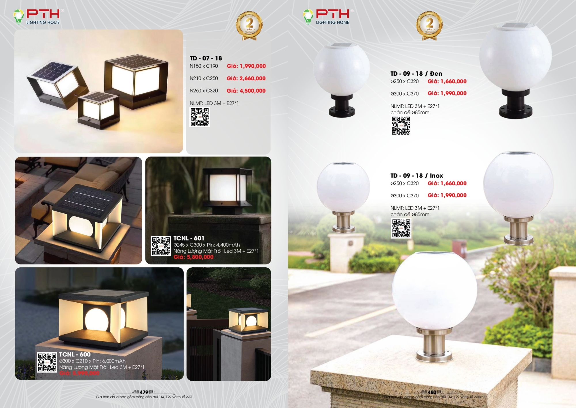 Bảng giá đèn trang trí PTH Lighting Home 2026